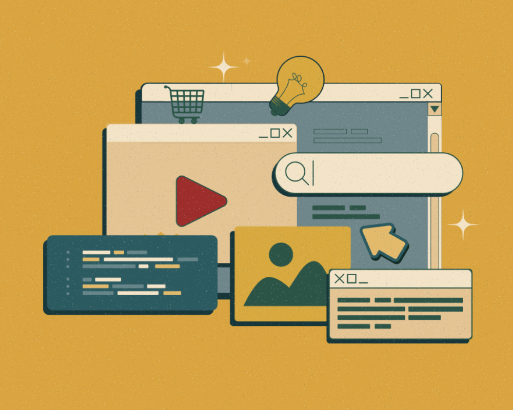 Illustration representing website design and development