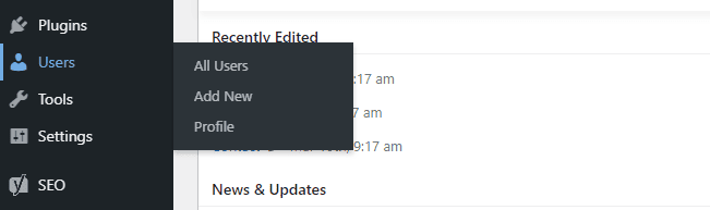 WordPress username