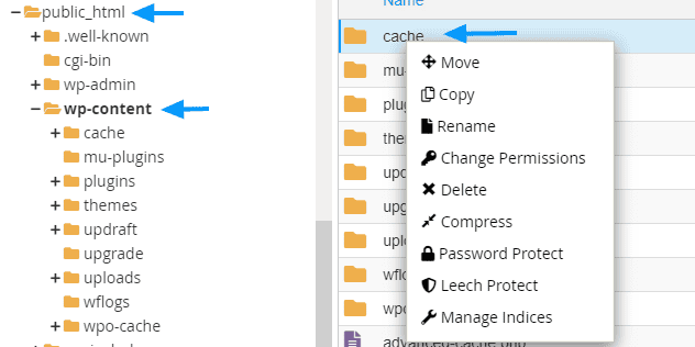 WordPress cache