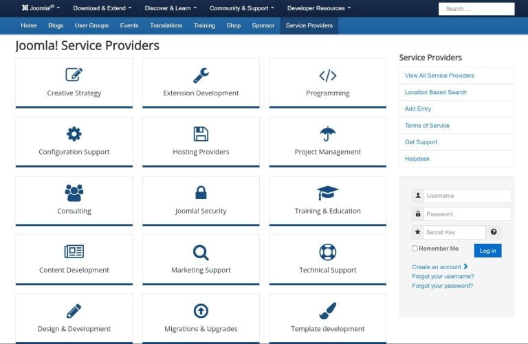 Joomla website